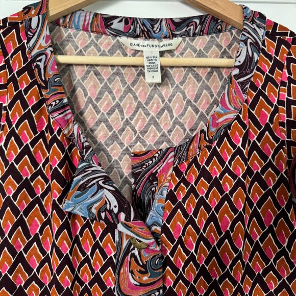 DIANE VON FURSTENBERG Kian Geometric Mini Shift Dress - Picture 3 of 10